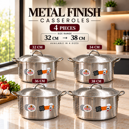 SUPER SET – 4 Pieces Metal Finish Casserole Set