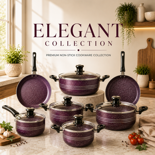 ELEGANT – 18 Pieces Premium Non-Stick Cookware Set