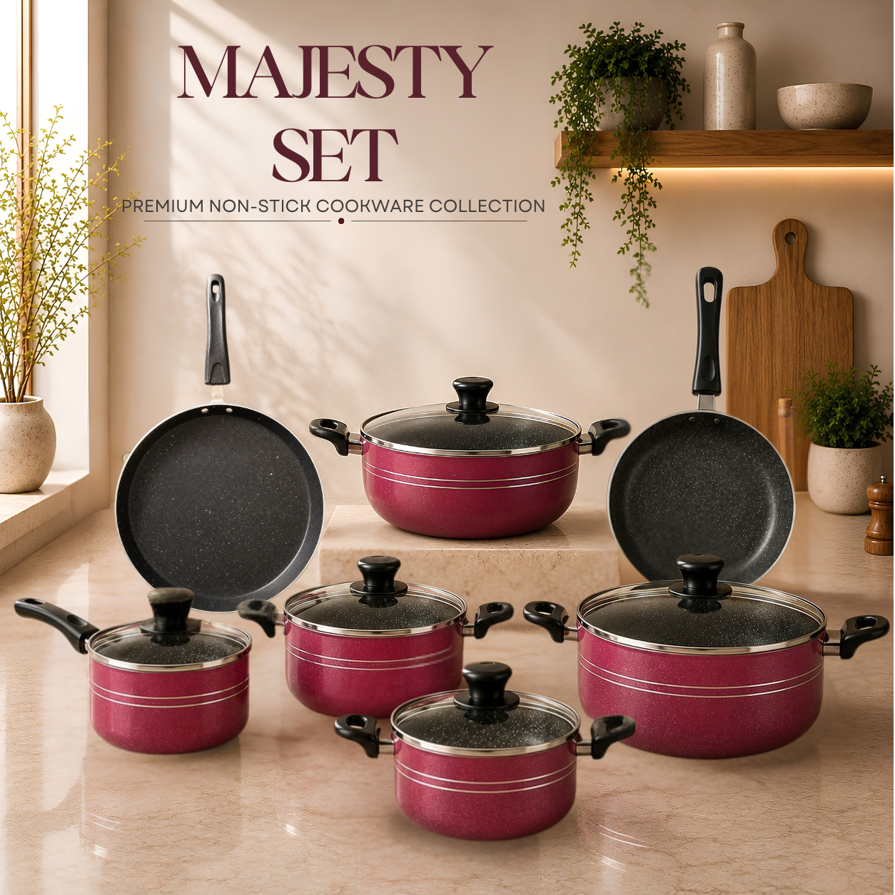 MAJESTY – 15 Pieces Non-Stick Set